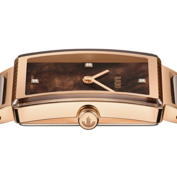 Montre Rado Integral Diamonds Quartz Cadran Brun Bracelet Brun