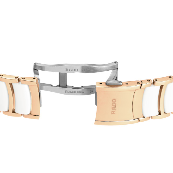 Montre Rado Centrix Moonphase Quartz Cadran Blanc Bracelet Blanc