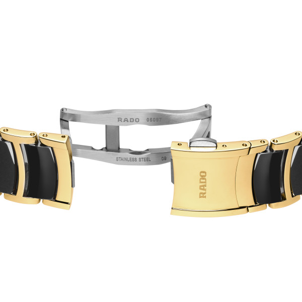 Montre Rado Centrix Moonphase Quartz Cadran Noir Bracelet Noir