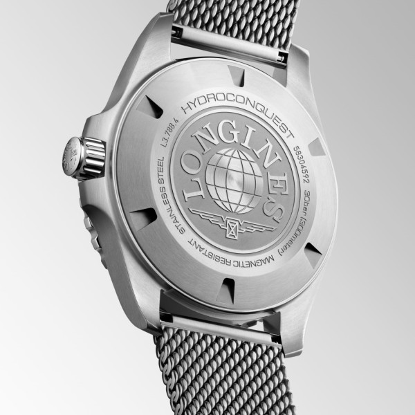 Montre Longines Hydroconquest 42 mm Automatique Cadran Noir laqué poli Bracelet Acier