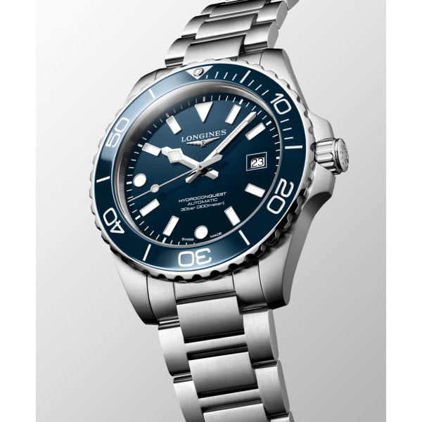 Montre Longines Hydroconquest 42 mm Automatique Cadran Bleu laqué poli Bracelet Acier