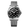 Montre Longines Hydroconquest 42 mm Automatique Cadran Noir laqué poli Bracelet Acier Maille Milanaise