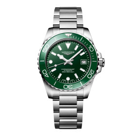 Montre Longines Hydroconquest 39 mm Automatique Cadran Vert laqué poli Bracelet Acier