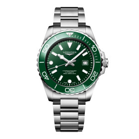 Montre Longines Hydroconquest 42 mm Automatique Cadran Vert laqué poli Bracelet Acier