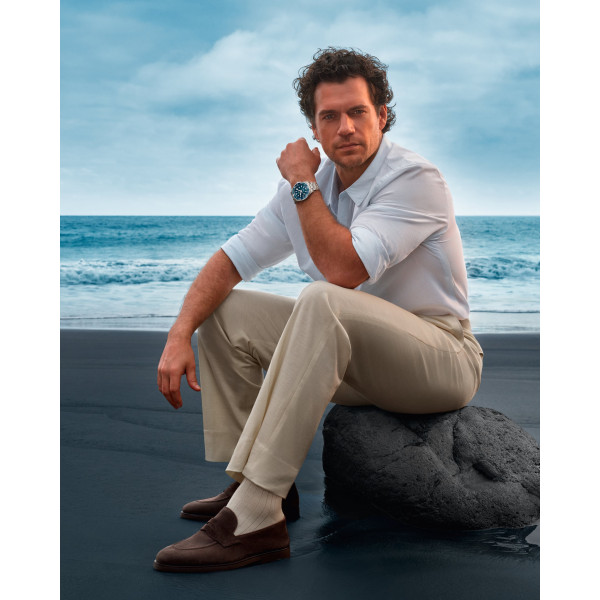 Montre Longines Hydroconquest 42 mm Automatique Cadran Bleu givré soleillé Bracelet Acier Maille Milanaise