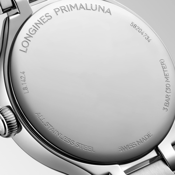 Montre Longines primaluna 30 mm Quartz Cadran Mauve lavande soleillé Bracelet Acier
