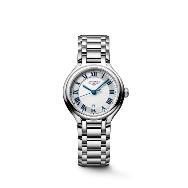 Montre Longines primaluna 30 mm Quartz Cadran Argenté "soleil" Bracelet Acier