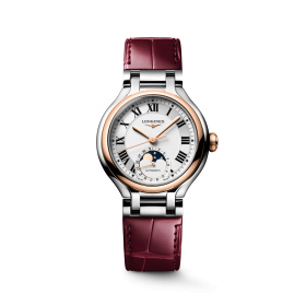 Montre Longines Longines primaluna moonphase 34 mm Automatique Cadran Argenté "soleil" Bracelet