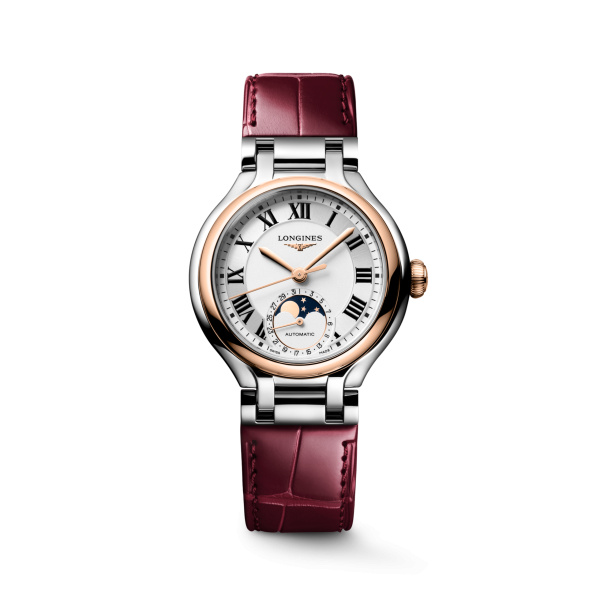 Montre Longines Longines primaluna moonphase 34 mm Automatique Cadran Argenté "soleil" Bracelet