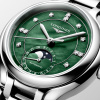 Montre Longines Longines primaluna moonphase 34 mm Automatique Cadran Nacre vert vif Bracelet Acier