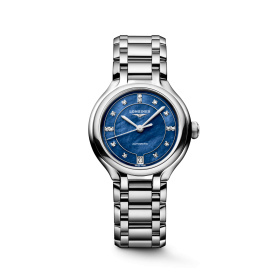 Montre Longines Longines primaluna 34 mm Automatique Cadran Nacre bleue lumineuse Bracelet Acier