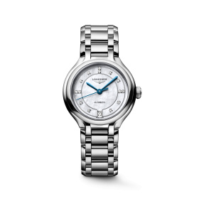 Montre Longines Longines primaluna 34 mm Automatique Cadran Nacre blanche Bracelet Acier