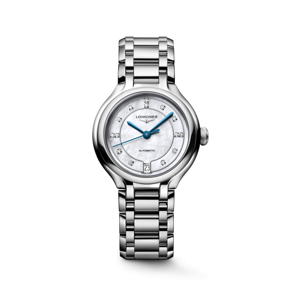 Montre Longines Longines primaluna 34 mm Automatique Cadran Nacre blanche Bracelet Acier