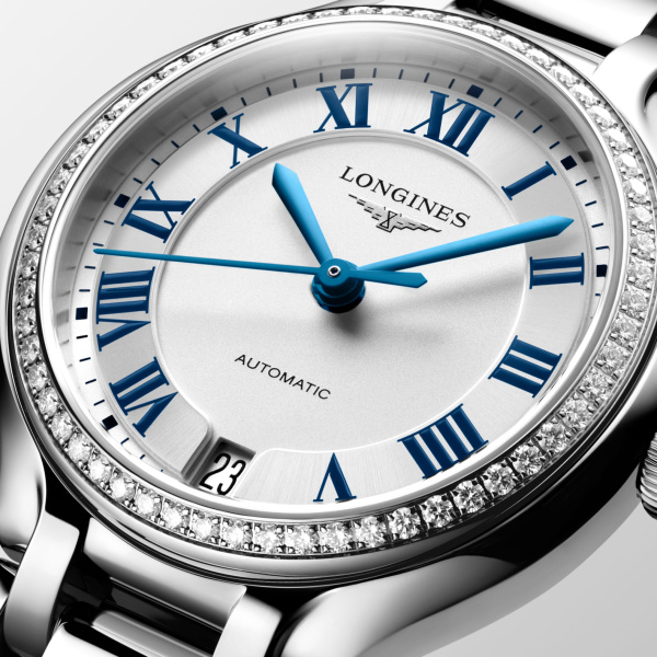 Montre Longines Longines primaluna 34 mm Automatique Cadran Argenté "soleil" Bracelet Acier
