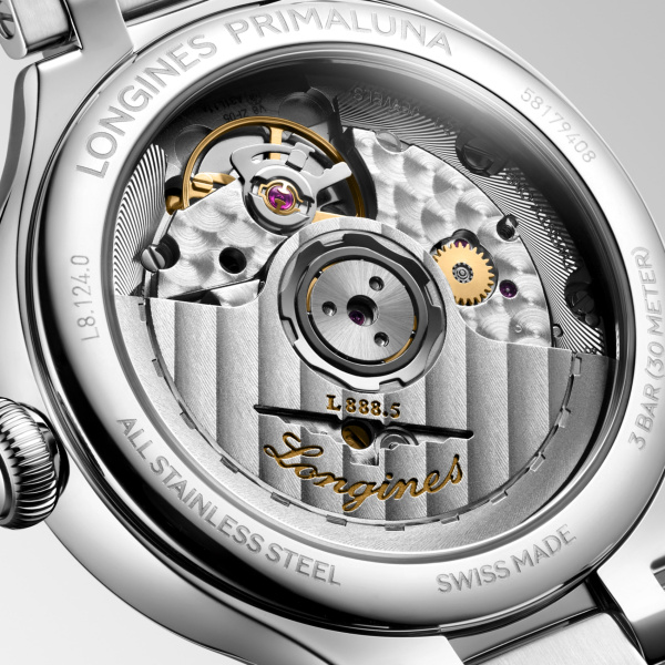 Montre Longines Longines primaluna 34 mm Automatique Cadran Argenté "soleil" Bracelet Acier