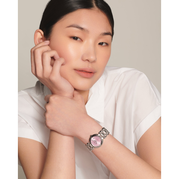 Montre Longines Longines primaluna 30 mm Automatique Cadran Rose "soleil" Bracelet Acier