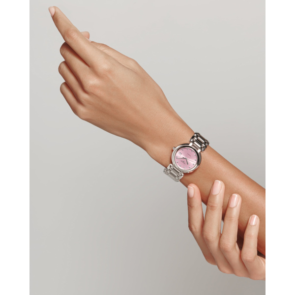 Montre Longines Longines primaluna 30 mm Automatique Cadran Rose "soleil" Bracelet Acier