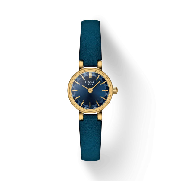 Montre Tissot Lovely Round Quartz Cadran Bleu Bracelet Cuir Bleu