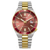 Montre Citizen Tsuyosa 40mm Shore Cadran Rouge Bracelet Acier PVD Jaune