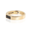 Bague pour homme Mano J en or jaune 9 carats avec 10 diamants noirs