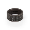 Bague Mano J MAN en titane sertie de diamants noirs