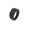 Bague pour homme Mano J en titane noir sertie de 25 diamants noirs pavés