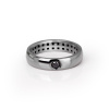 Bague Mano J pour homme, solitaire en or 9 carats poli avec diamant noir