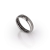 Bague Mano J pour homme, solitaire en or 9 carats poli avec diamant noir