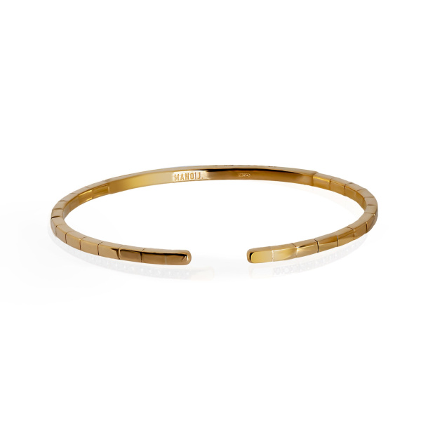 Bracelet Mano J Spring en or jaune 18 carats et 27 diamants noirs de 1 point