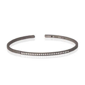 Bracelet à ressort en titane Mano J avec 27 diamants blancs de 1 point