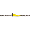 Bracelet Mano J CHARMS avec corne en titane émaillé jaune, 5 maillons noirs et chaîne
