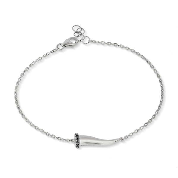Bracelet Mano J CHARMS avec cornet en or blanc 9 carats