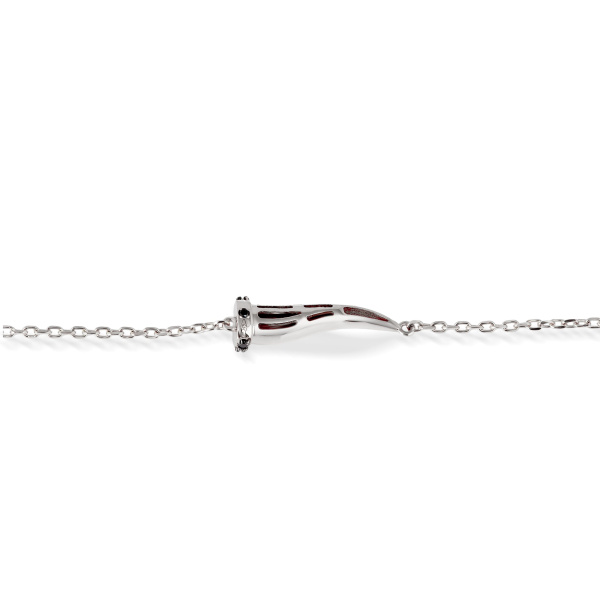 Bracelet Mano J CHARMS avec cornet en or blanc 9 carats