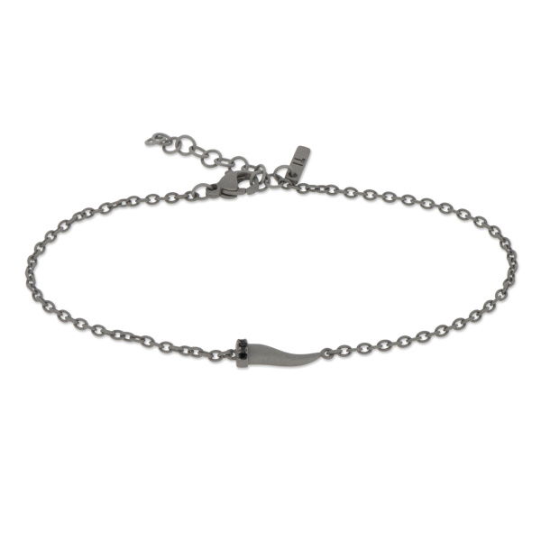 Bracelet Mano J MINI HORN en titane et diamants noirs