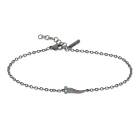 Bracelet Mano J MINI HORN en titane et diamants bleus
