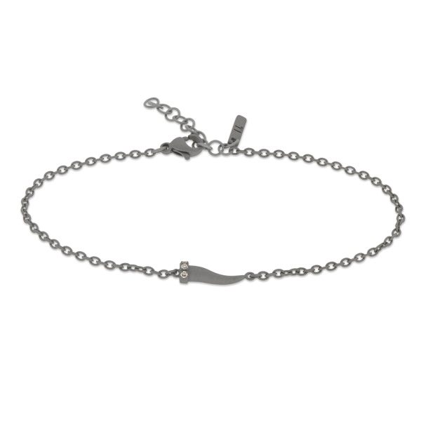Bracelet Mano J MINI HORN en titane et diamants bruns