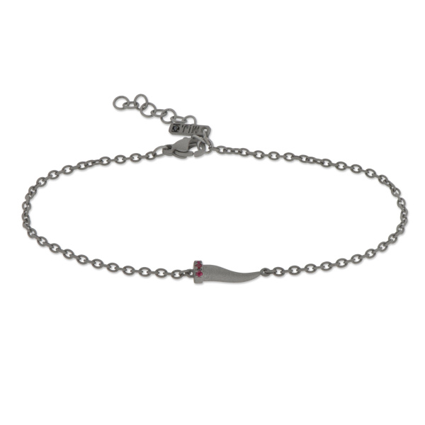 Bracelet Mano J MINI HORN en titane et rubis