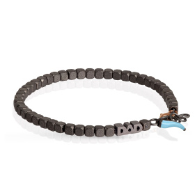 Bracelet et pendentif Mano J Cuby en titane, or rouge 9 carats et corne bleue