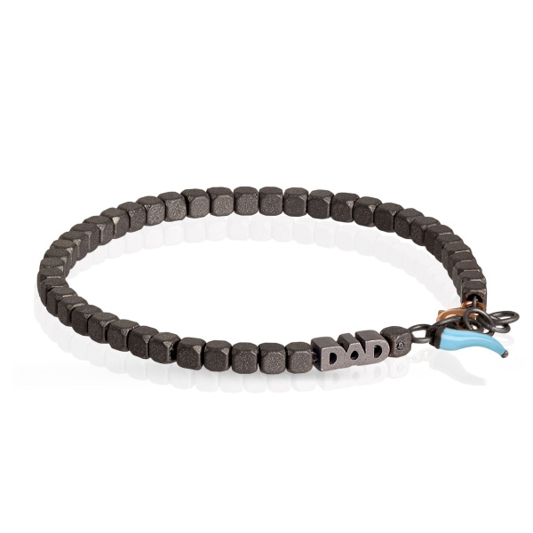 Bracelet et pendentif Mano J Cuby en titane, or rouge 9 carats et corne bleue