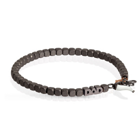 Bracelet Mano J Cuby et pendentif en titane, or rouge 9 carats et corne blanche