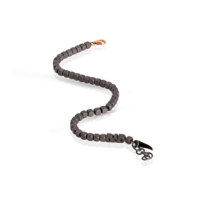 Bracelet Mano J Cuby et pendentif en titane, or rouge 9 carats et corne rose