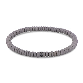 Bracelet élastique Mano J avec anneaux en titane, rondelle avec diamants noirs