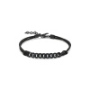 Bracelet Mano J Nautical à œillets en titane noir avec diamants noirs et dentelle noire