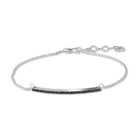 Bracelet Mano J en or avec barre en or blanc 9 carats et chaîne en or blanc 9 carats