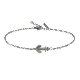 Bracelet en titane Mano J avec ancre et diamant noir