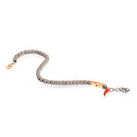 Bracelet Mano J CUBY LINE, modèle MOM en or rouge 9 carats et 1 diamant noir