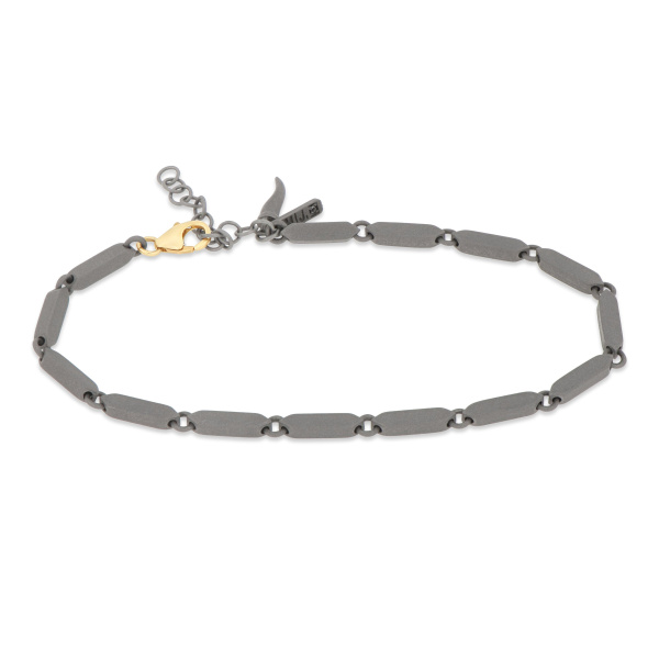 Bracelet Mano J en titane avec fermoir en or jaune 9 carats