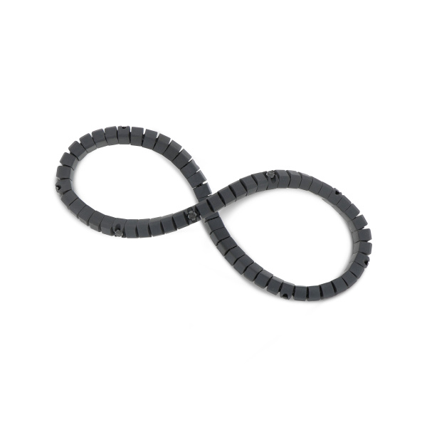 Bracelet de tennis Mano J ELASTIC LINE en titane noir et 10 diamants noirs de 5 points