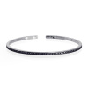 Bracelet de printemps pour homme Mano J en or blanc 18 carats entièrement serti de diamants noirs