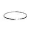 Bracelet de printemps pour homme Mano J en or blanc 18 carats entièrement serti de diamants noirs